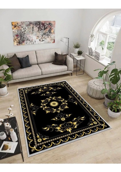 Işıltı Koleksiyonu MODEL277 Süngerli Dijital Baskılı Saçaksız Mutfak Halısı Yolluk