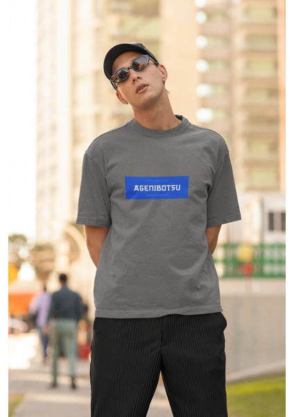 Zuno Erkek Oversize Agenibotsu Baskılı Tshirt