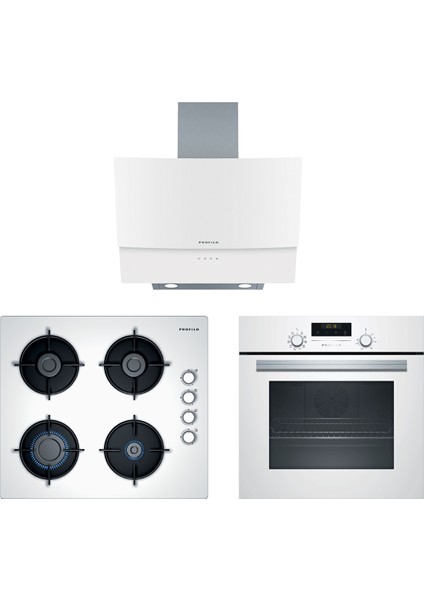 Profi̇lo OO36P2O10D - FRMA226B - DVE6G520 Üçlü Ankastre Beyaz Star Set