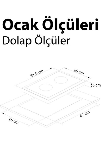 2'li̇ Vi̇troserami̇k Ankastre Elektri̇kli̇ Domi̇no Ocak