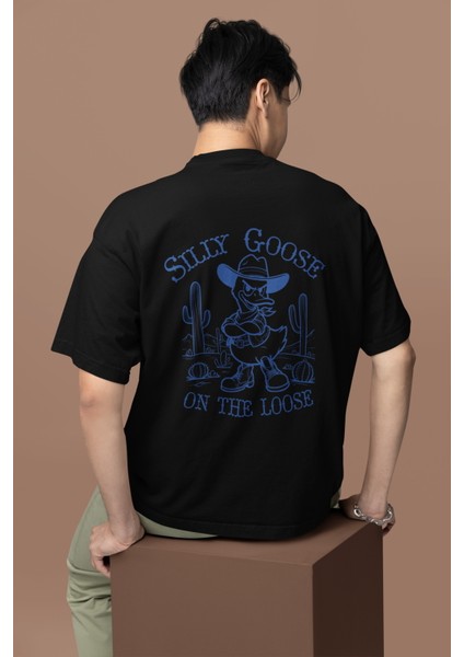 Zuno Erkek Oversize Silly Goose Baskılı Tshirt