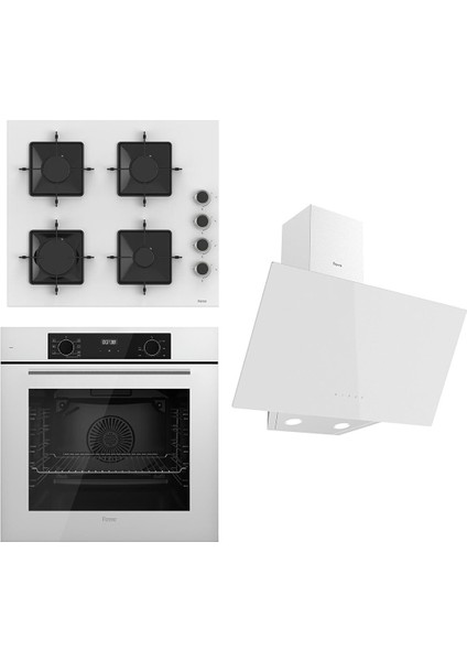 Flowart Serisi Beyaz Set (SS206 + QBL63CB +D078 ) - Emaye Izgara