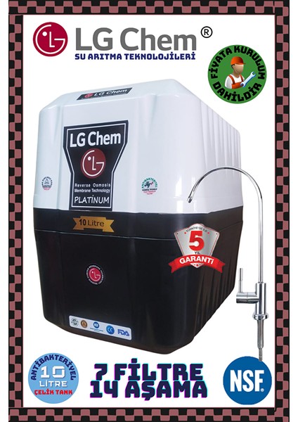 Platinum Montaj Dahi̇l 10 Li̇treli̇k 14 Aşamali 7 Filtre Su Aritma Ci̇hazi Multimineral-Gümüş Iyon-Dublealkali modelleri
