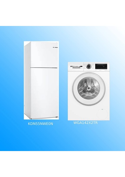 2'li Set (KDN55NWE0N Buzdolabı -WGA142X2TR Çamaşır Makinesi )
