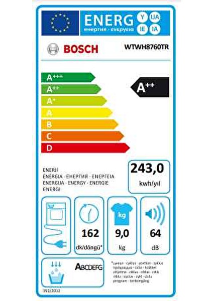 WTWH8760TR A++ 9 kg Çamaşır Kurutma Makinesi fırsatları