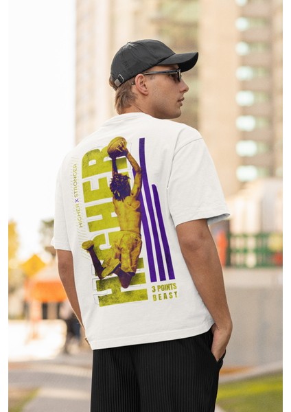 Zuno Erkek Oversize Higher Beast Baskılı Tshirt