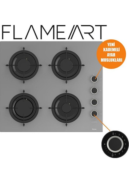 Steamart-Fryart-Silentart Serisi Gri Set (CS208-FA + QEP64CPR +D065-SA ) - Emaye Izgara / Kademeli Musluk modelleri