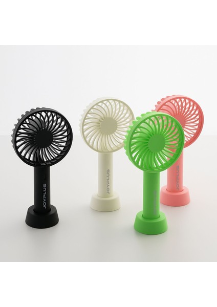 Pembe Taşınabilir 3 Kademeli Şarjlı Mini Fan, Hafif ve Pratik Serinlik Sağlar.