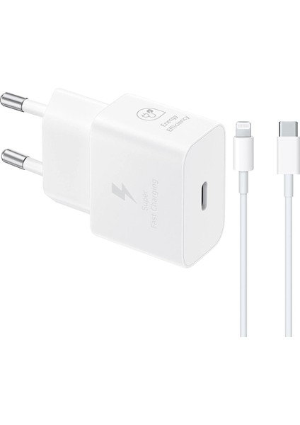 Apple Iphone 8 Plus T2510N Iphone Lightning Şarj Aleti Beyaz 2m Type-C To Lightning Kablo