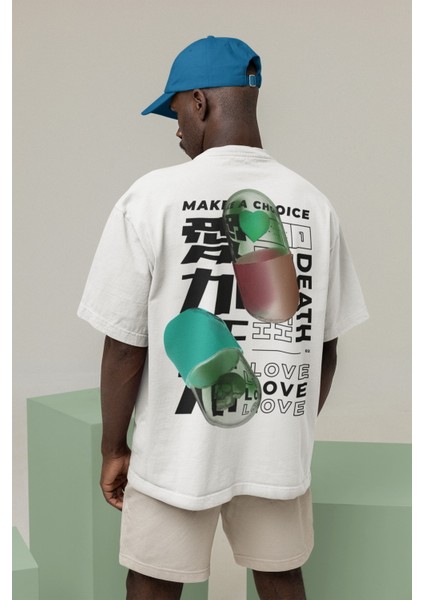 Zuno Erkek Oversize Make A Choice Baskılı Tshirt