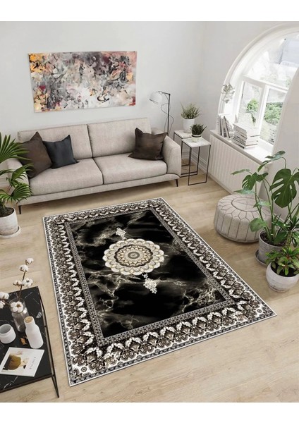 Işıltı Koleksiyonu Model6 Süngerli Dijital Baskılı Saçaksız Mutfak Halısı Yolluk