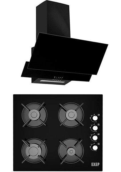 2'li̇ Si̇yah Cam Ankastre Set ED401-EO320