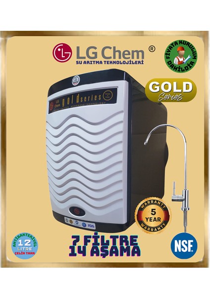 Gold Plus Ücretsi̇z Montaj Si̇yah-Beyaz Renk 14 Aşama 7 Fi̇li̇tre 12 Li̇tre Su Aritma Ci̇hazi