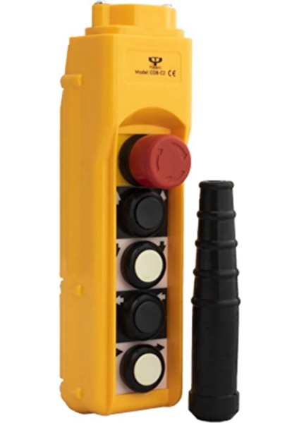 Elmax Tek Hızlı 4 + Acil Stop Vinç Kumandası Mekanik Kilitli Kontak 16A Cobc2-Vkb5