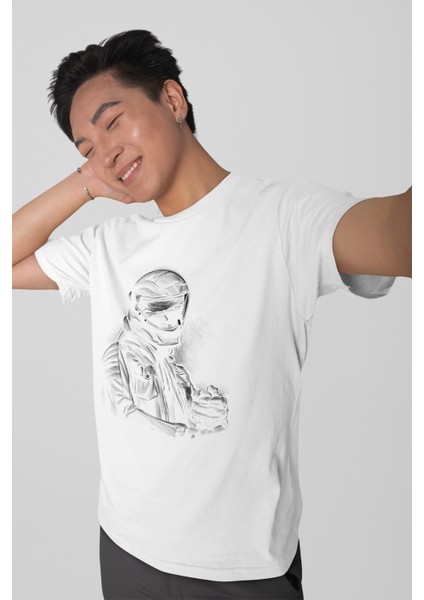 Zuno Erkek Comfort Fit Rider Baskılı Tshirt