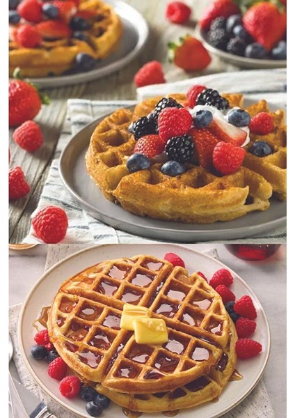 Mi̇ni̇ KSM-2400W Yapışmaz Plakalı Waffle Makinesi Kırmızı fırsatları