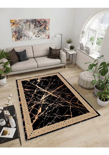 Işıltı Koleksiyonu MODEL42 Süngerli Dijital Baskılı Saçaksız Mutfak Halısı Yolluk