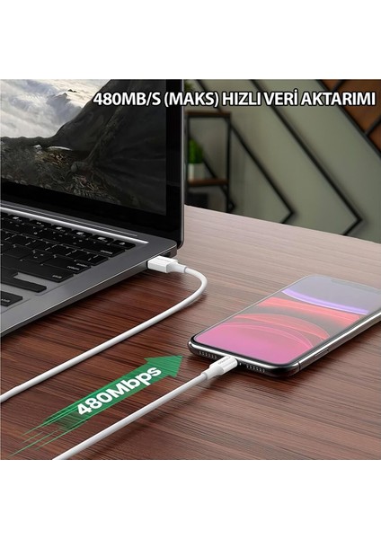 UTL12 60W 1.2m Tpe USB To Lightning Hızlı Şarj ve Data Kablosu fırsatları