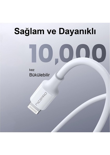 UTL12 60W 1.2m Tpe USB To Lightning Hızlı Şarj ve Data Kablosu