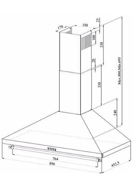 Rustik Siyah Set 90 Cm(Desire 90 Kuzine Fırın- Gld 039RS Davlumbaz)