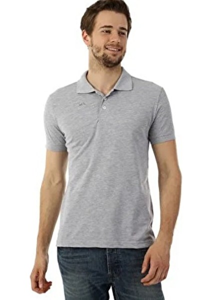 Mervem Lakos T-Shirt Polo Yaka Gri Xl