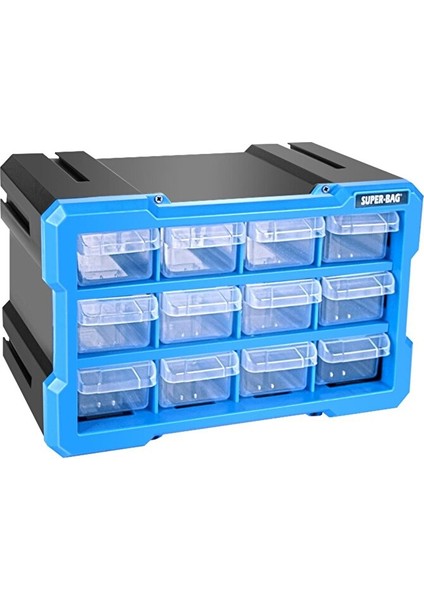 Tekreyonda Super Bag Monoblok 12 Li Hobby Organizer Seti Monoblok Çekmece Vida Dübel Kutusu Takı Kutusu fiyatları