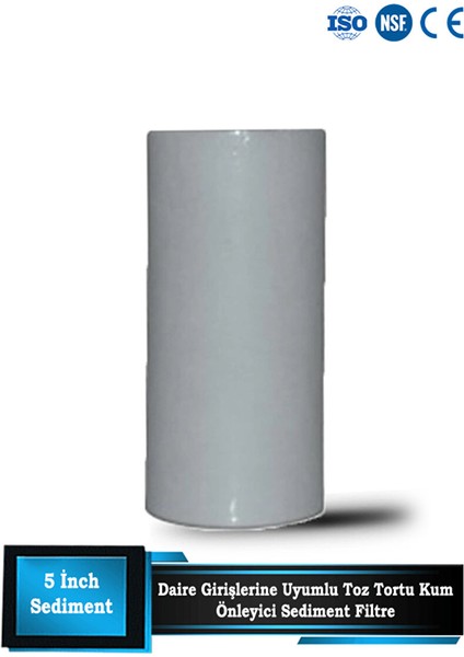 Daire Bina Girişi 5 Inch 1 Aşama Yedek Filtre Seti Toz Tortu Tutucu (1 Mikron Sediment Filtre)