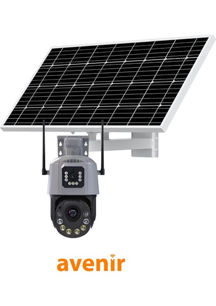 AV-M05 6mp 36X 7/24 Kayit 2 Kamerali 4g Sim Kartlı Kamera 90W 40AH Solar Paneli