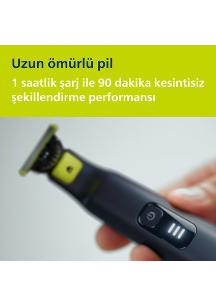 Oneblade Pro QP6542/10 Yüz +Vücut Şekillendirici, 12 Uzunluk Ayarı, Islak ve Kuru Tıraş