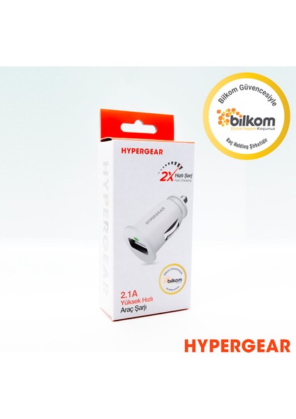 2.1A 2x Hızlı Araç Şarj Aleti Set Micro Kablo Beyaz