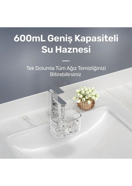 Nicefeel FC180 Profesyonel 600ML Diş Teli/protez Bakım ve Ağız Duşu-Beyaz fırsatları