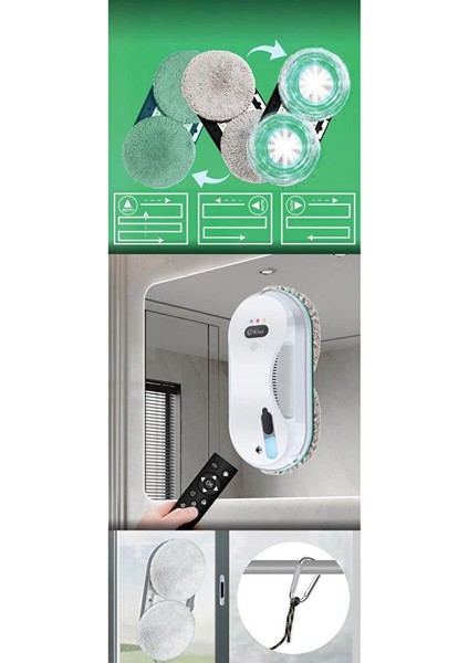 KWC-7130 Uzaktan Kumandalı Sıvı Püskürtmeli Cam Silme Robotu