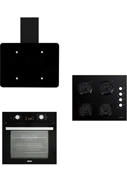 Flat Si̇yah Cam Ankastre Set fiyatları
