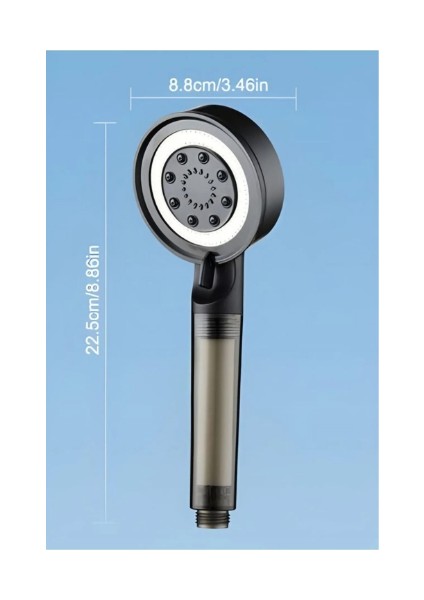 Duş Başlığı 5 Fonksiyonlu Çelik Su Tasarruflu Filtreli Turbo Jet Duş Başlığı indirimleri