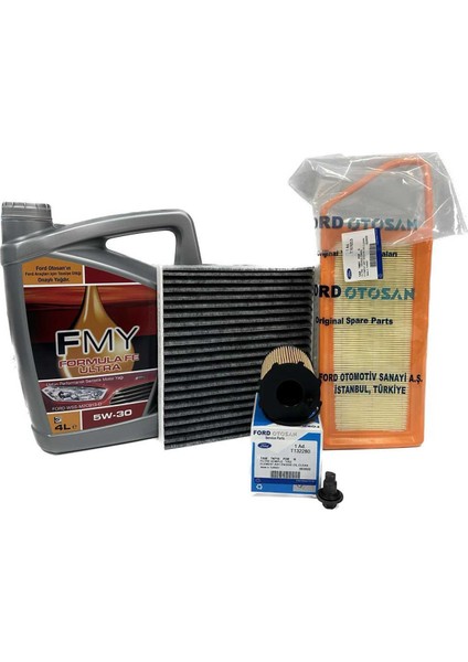 Ford Fusion 1.4 Tdci Dizel Filtre Bakım Seti 2002-2011 Hava+Yağ+Karbonlu Polen Filtresi+Motor Yağı