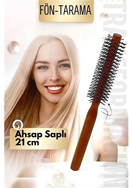 Modacar Fön Fırçası Ahşap Saplı Tarama Fırçası