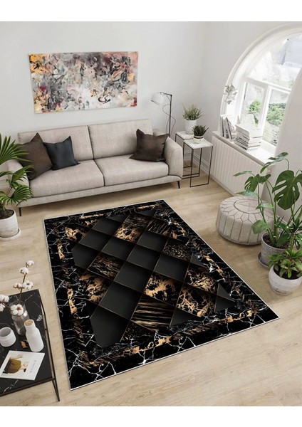 Işıltı Koleksiyonu MODEL53 Süngerli Dijital Baskılı Saçaksız Mutfak Halısı Yolluk