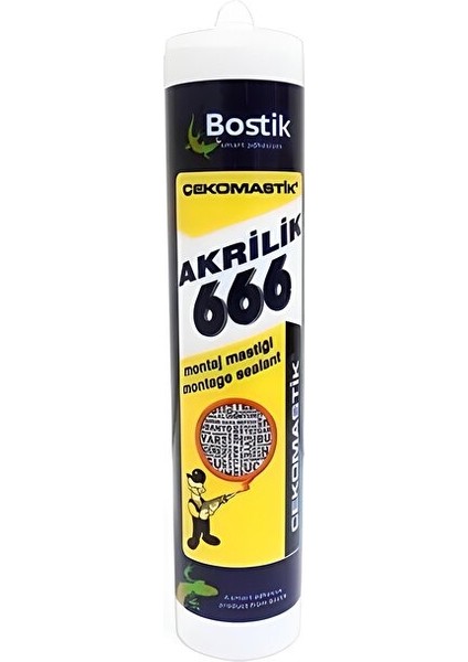 Çekomastik Akrilik 666 Montaj Mastiği Beyaz 500 gr
