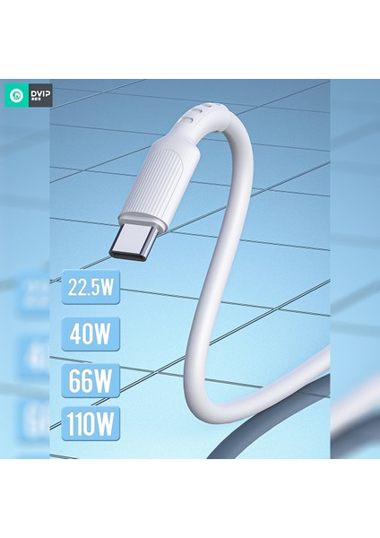 L14 6A 110W Fast Charging Usba To Type-C Data ve Hızlı Şarj Kablosu 1m Beyaz