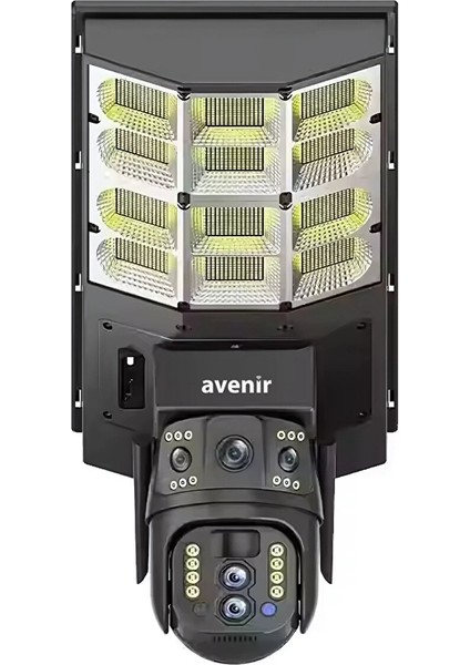 AV-SL401X 4mp 2 Kameralı 10X Optik Zoom 4g Sim Kartlı Solar Panelli Sokak Lambası Orta Boy