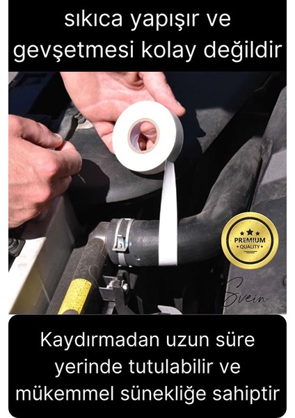 1 Ad. Premium Kalite 20 mt Kablo Yalıtım Pvc Elektrik Bandı Dayanıklı Sızdırmaz Koruma Bant Beyaz modelleri