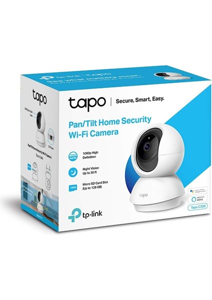 Tapo C200 Full Hd 1080P Gece Görüşlü 128 GB Micro Sd Destekli Wi-Fi Kamera