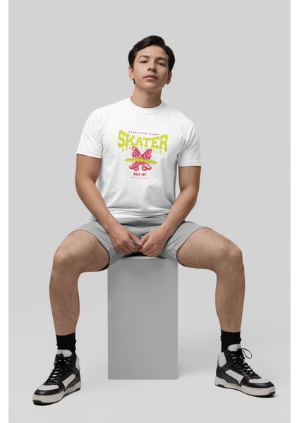 Zuno Erkek Comfort Fit Skater Street Style Baskılı Tshirt