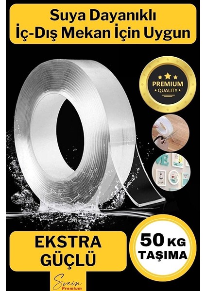 50 kg Çift Taraflı Ekstra Güçlü Çok Amaçlı Tamir Silikon Bant Dış Mekan Montaj Bandı 18 mm x 2 mt