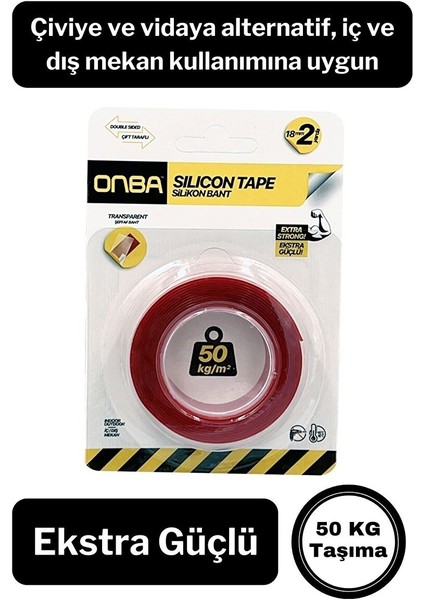 50 kg Çift Taraflı Ekstra Güçlü Çok Amaçlı Tamir Silikon Bant Dış Mekan Montaj Bandı 18 mm x 2 mt fiyatları