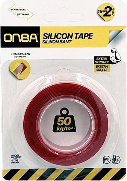 50 kg Çift Taraflı Ekstra Güçlü Çok Amaçlı Tamir Silikon Bant Dış Mekan Montaj Bandı 18 mm x 2 mt fırsatları