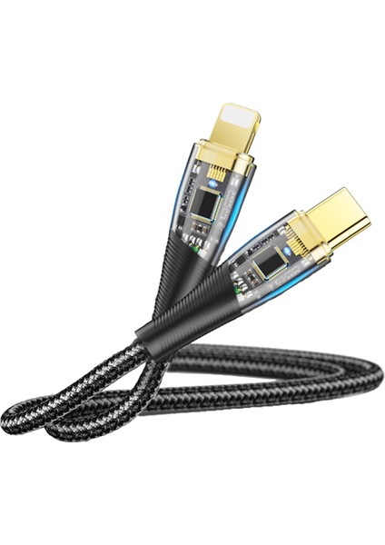 Lx5 6A 200W Type-C To Lightning Pd2.0 Pd3.0 Hızlı Data ve Şarj Kablosu 1.2 Metre Siyah