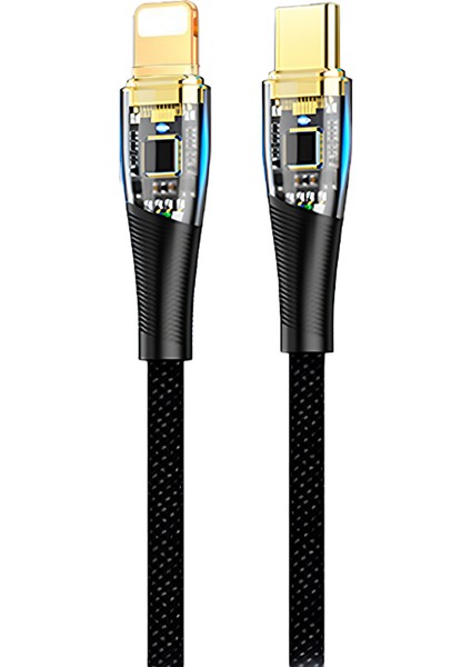 Lx5 6A 200W Type-C To Lightning Pd2.0 Pd3.0 Hızlı Data ve Şarj Kablosu 1.2 Metre Siyah