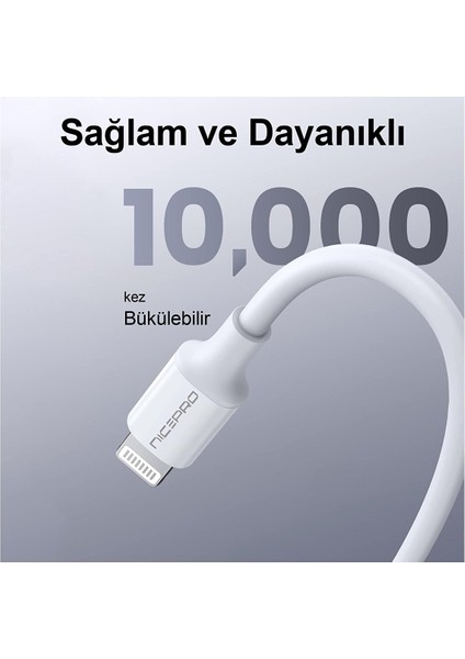 UTL02 60W 20CM Tpe USB To Lightning Hızlı Şarj ve Data Kablosu