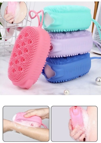 Silikon Hazneli Duş Lifi – Masajlı ve Yumuşak Kese